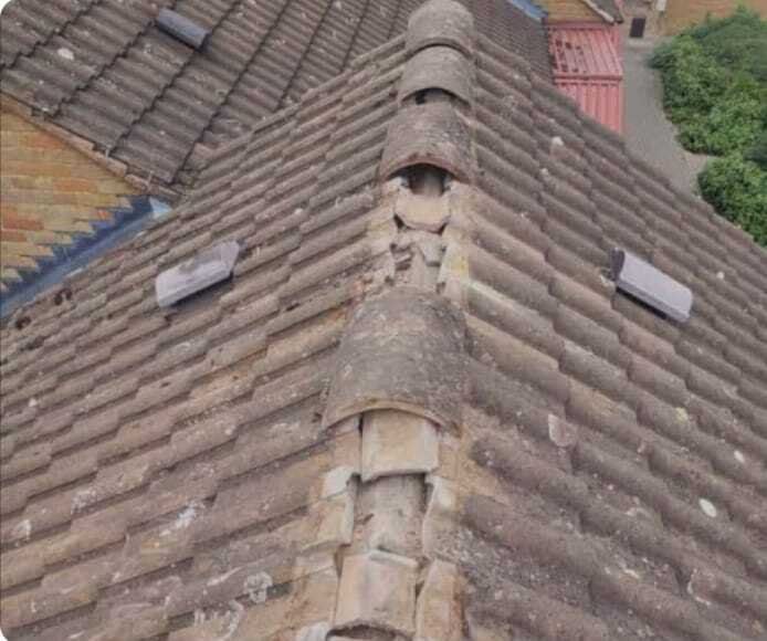 Completed roof repair