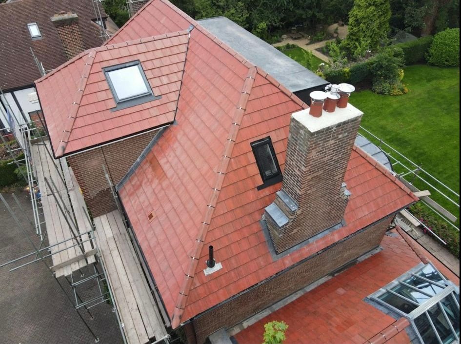 Completed chimney work